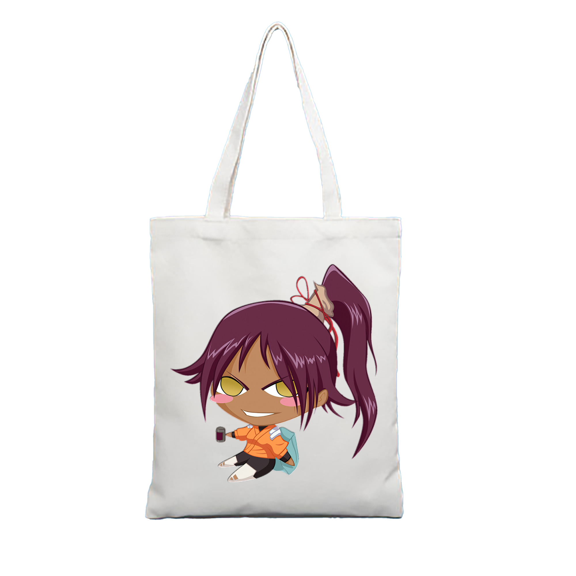 （画像用） ブリーチ 四楓院 夜一（しほういん よるいち） BLEACH Shihouin Yoruichi 縦型キャンバス生地手提げバッグ　トートバッグ