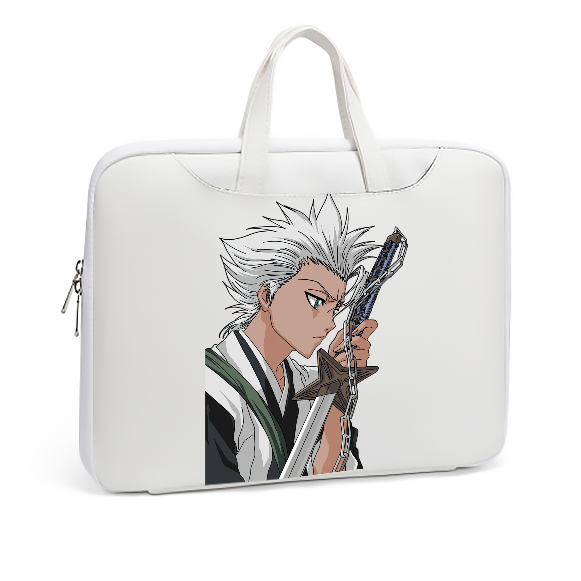 （画像用） ブリーチ 日番谷冬獅郎（ひつがや とうしろう） BLEACH Hitsugaya Toushirou レザーラップトップバッグ　ノートパソコンケース